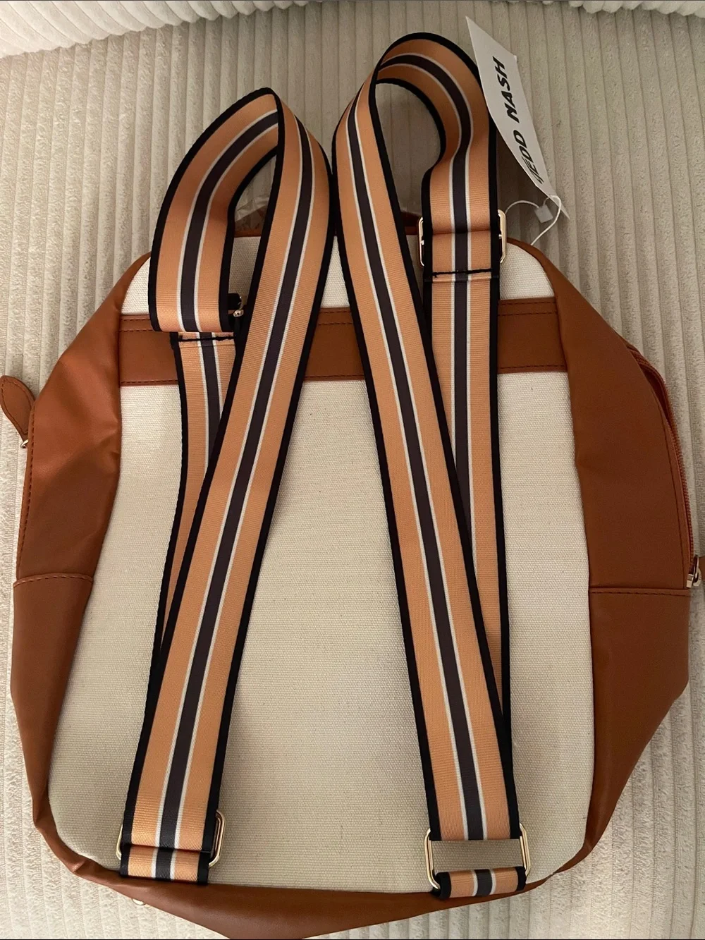 Brown & Cream Canvas Backpack